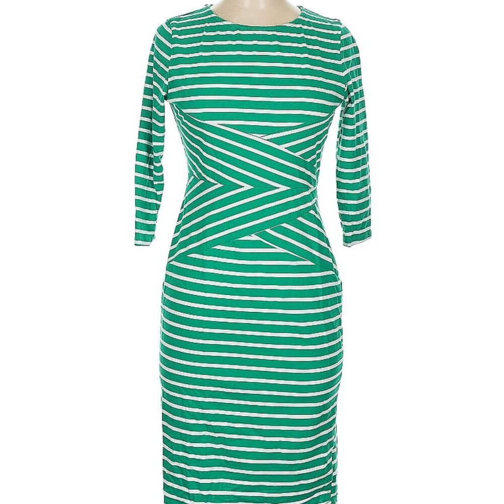 BOGO Free, Kelly Green and white stripe knit dress, Medium